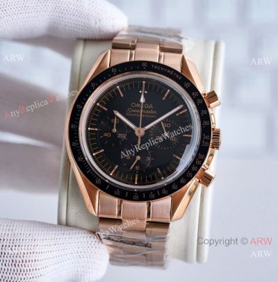 Best Quality Replica Omega Speedmaster Moonwatch Rose Gold Black